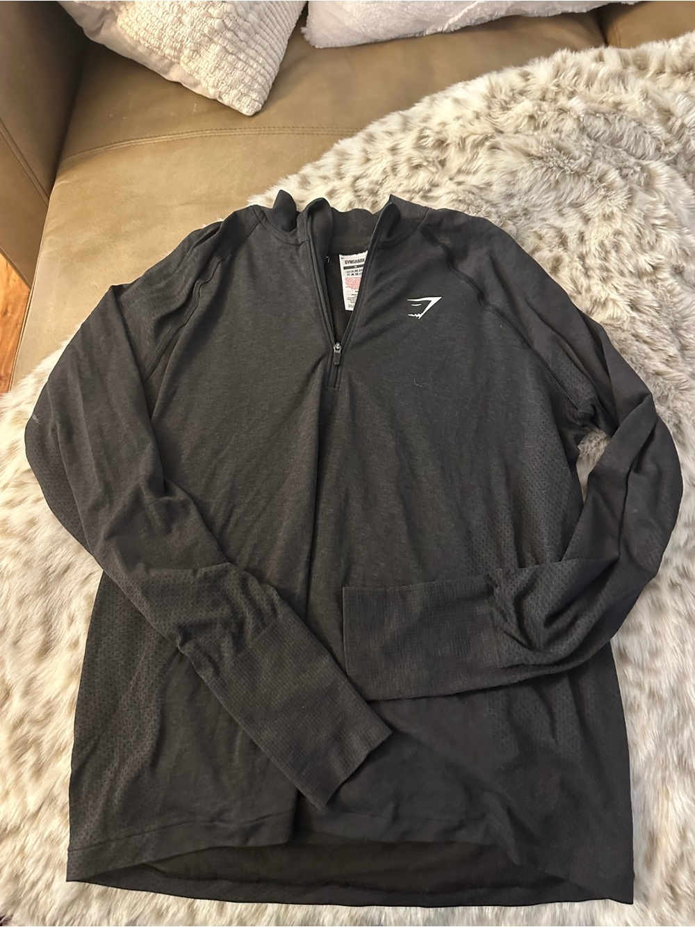 Gymshark Black Zip-Up Training Jacket with White Logo